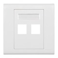 Leviton WALLPLATES W/PLT 2PORT ID 86MM WH BL186-P2W